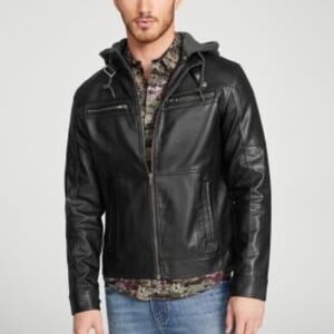 NEW G by GUESS Mando Faux-Leather Jacket SZ S